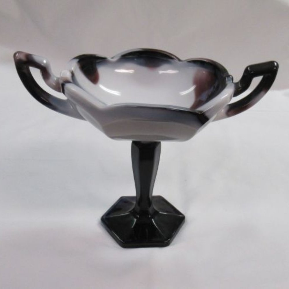 Westmoreland Glass Purple Slag 6 Inch High Two-Handled Sweet Meat Dish Comport